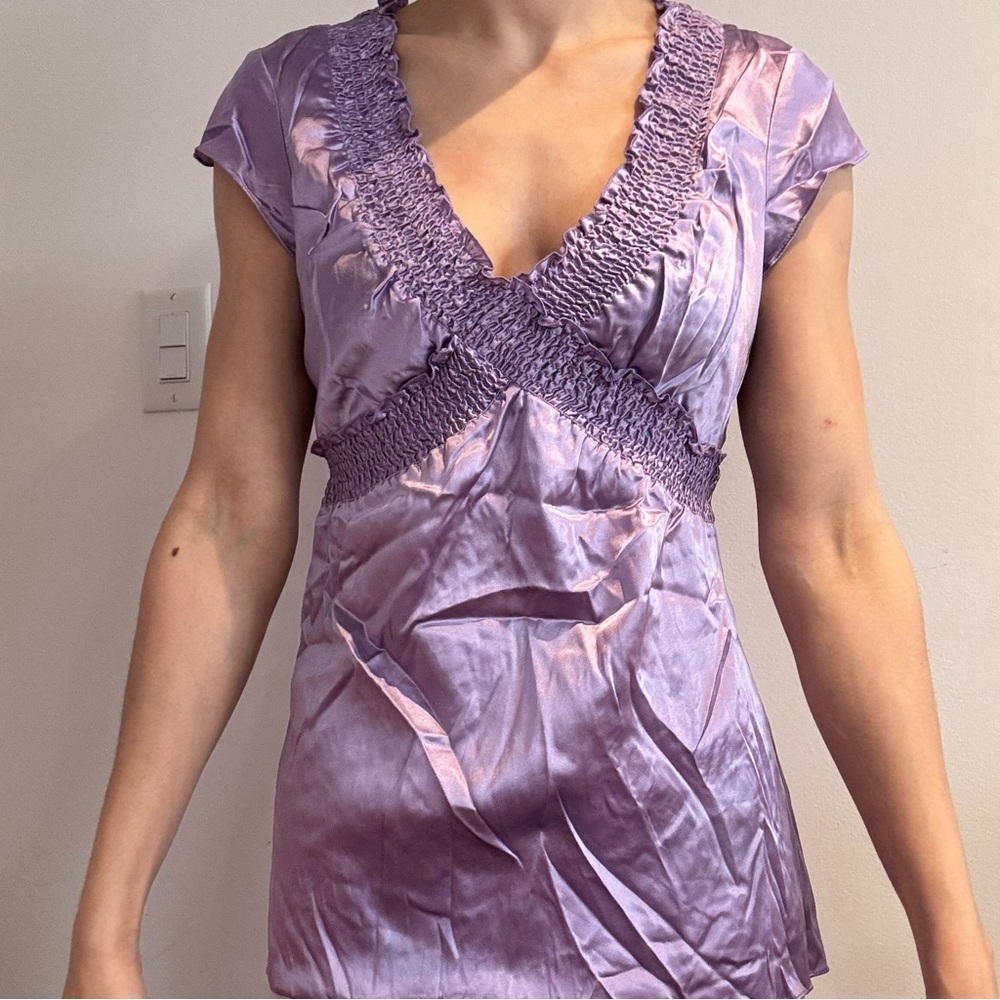 Vintage Bebe Silk V-neck Top NWT